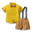 thumbnail image 2 of Sngxgn Toddler Baby Boy Clothes Solid Color Sweatshirt Top and Jogger Pants Set 2 Piece Fall Winter Outfits(Yellow,110), 2 of 9