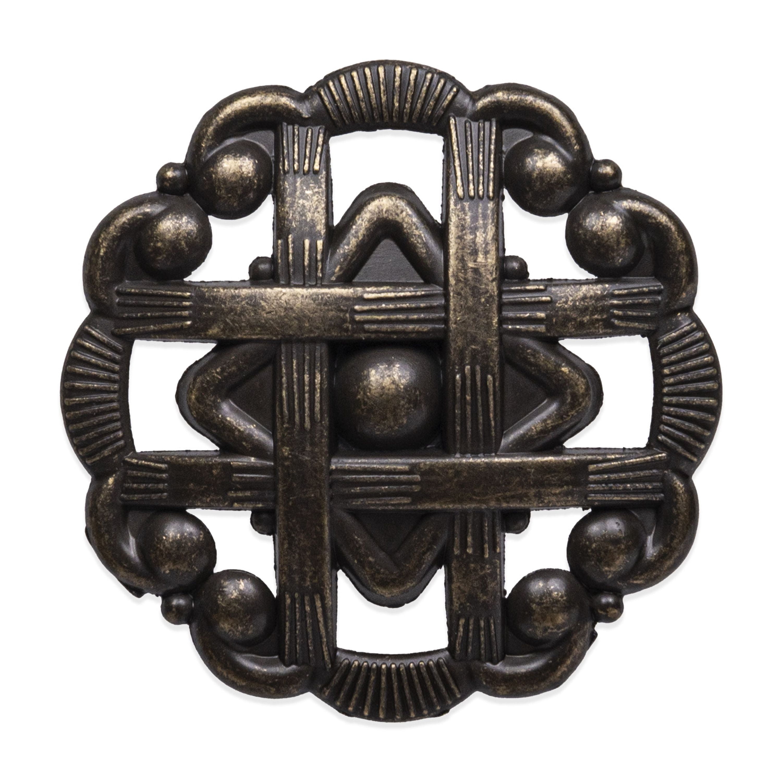 Mainstays 1-10/16" (41mm) Weave Cabinet Knob, Antique Brass, 10 Pack