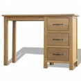 "vidaXL Solid Oak Wood Desk with 3 Drawers, 41.7""x15.7""x29.5