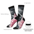 thumbnail image 4 of Disketp Pink White Ocean Waves Unisex Crew Socks Lightweight Breathable Ventilation Ankle Socks, Mid-calf socks for Daily, 4 of 6