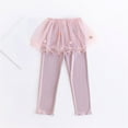 thumbnail image 3 of Ugoldhm Girls Footless Leggings with Tutu Skirt - Flower Tulle Ruffle Pantskirt for 2-10 Years, 3 of 5