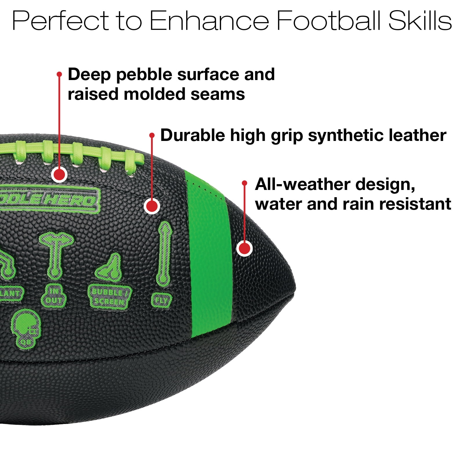 Xcello Sports Huddle Hero Mini Football 2-Pack w/ Pump (Black and Brown) - XS-FB-MINIHH-1