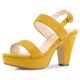 thumbnail image 1 of Sandalias Talón Abierto Plataforma Talón Grueso Para Mujeres Amarillo 39, 1 of 6