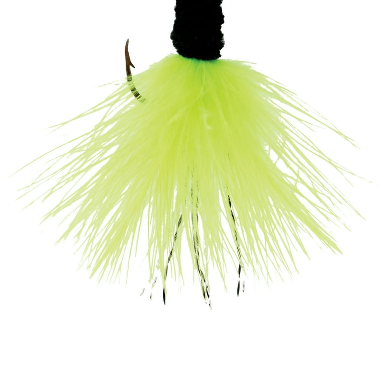Eagle Claw Marabou Pro-V Crappie Jig –1/8 oz - Chartreuse/Black
