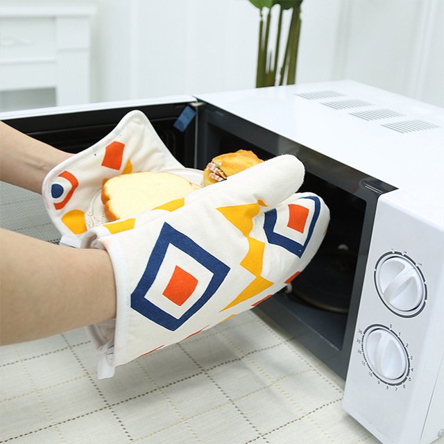 Guantes de horno de cocina con almohadilla aislante para microondas, guantes gruesos para hornear a alta temperatura, adecuados para cocinas, restaurantes, panaderías y barbacoas al aire Akmoler