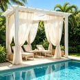 thumbnail image 6 of Light Filtering Outdoor Sheer Curtain for Patio and Gazebo, Waterproof Polyester Privacy Drape with Rod Pocket, Versatile Sun Shade Panel for Porch, Pergola, Balcony, and Indoor Window Decor, 6 of 8