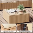 thumbnail image 5 of UPHA 5 Pieces Outdoor furniture Sets Patio Sectional Couch Wicker Conversation Sofa for Pools Outside, Gardens, Decks, Yellow Rattan, Beige Cushion, 5 of 10