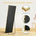 thumbnail image 5 of EDX Full Length Mirror 64"x21" Full Body Mirror Rectangle Free Standing Wall Mounted Leaning Hanging Full body Mirrors, Gold, 5 of 10