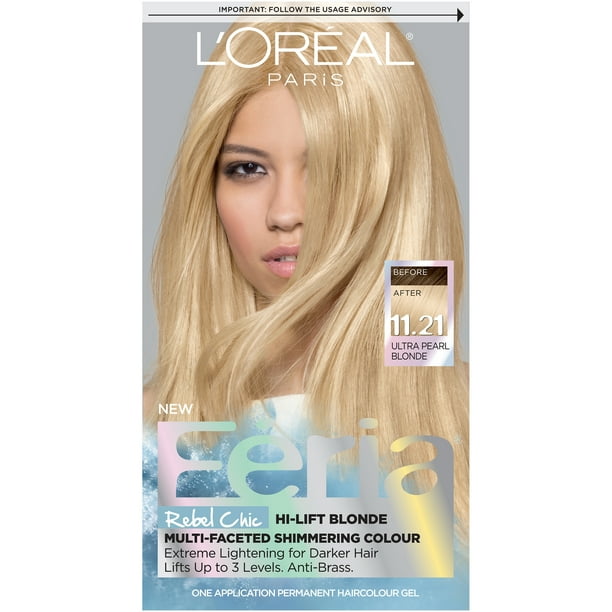 L Oreal Paris Feria Multi Faceted Shimmering Permanent Hair Color 11 21 Bad To The Blonde Ultra Pearl Blonde 1 Kit Walmart Com Walmart Com
