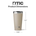 thumbnail image 4 of RTIC 16 oz Ceramic Lined Insulated Essential Pint Tumbler, Splash Resistant, Beach, 4 of 6