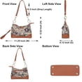 thumbnail image 3 of Ladies’ Geometric Tapestry Shoulder Bag | Tote Bag with Vegan Leather Handle & Sling Satchel, 3 of 10