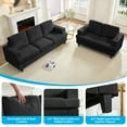 thumbnail image 5 of Mjkone 2-Piece Living Room Furniture Sets, Chenille Couch and Loveseat Set, Modern Sectional Sofa Sets for Living Room, Apartment, 3-Seater + Loveseat,Dark Grey, 5 of 9