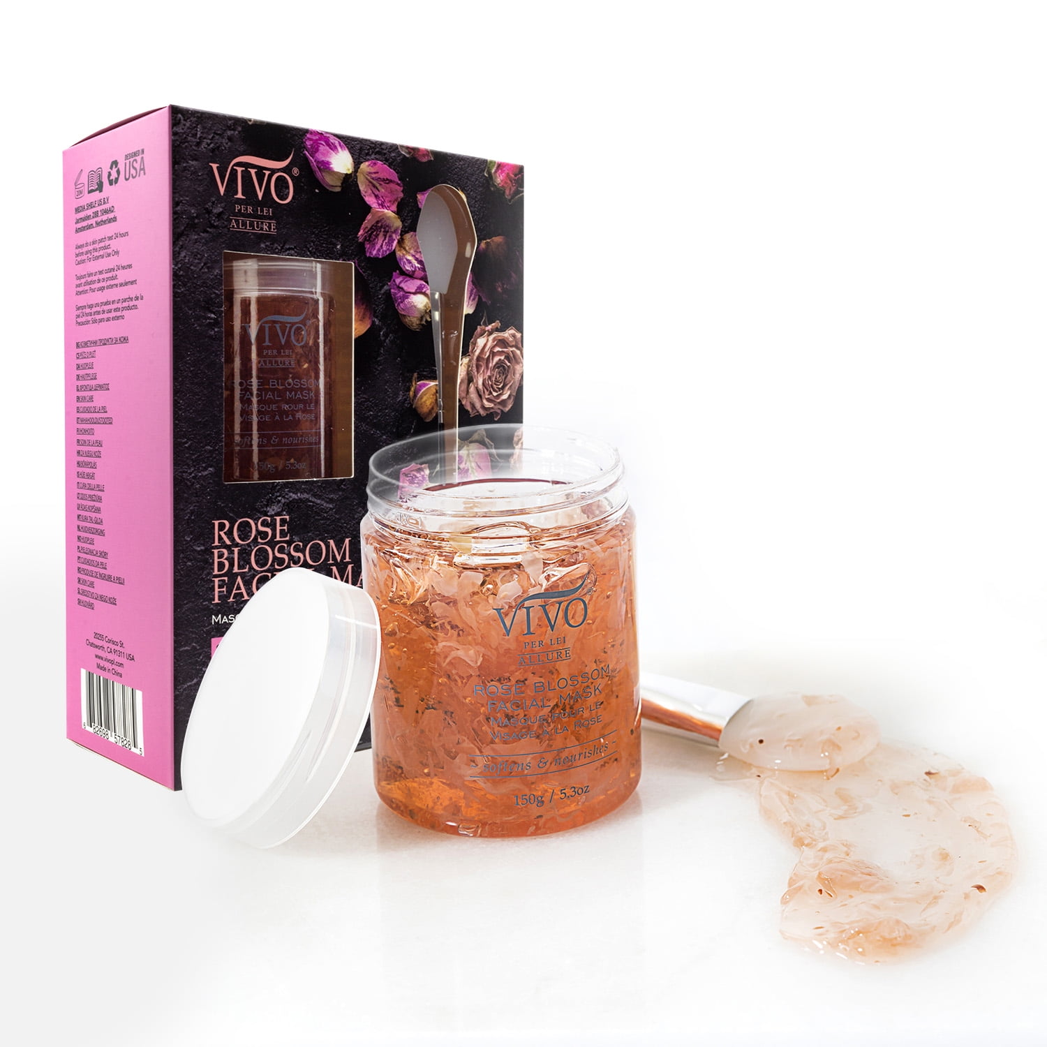 Vivo Per Lei Rose Facial Mask Hydrating & Brightening Gel Face Mask