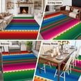 thumbnail image 6 of Large Area Rug 6'x9', Mexican Stripes Non-slip Runner Carpet for Living Room/Bedroom/Office, Blue Boho Red Green Orange Art Simple Outdoor Indoor Rectangle Area Rugs Floor Mat for Kitchen/Dining Room, 6 of 9