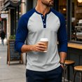 thumbnail image 2 of Nestiefly Men's Long Sleeve Henley Shirts with 3-Button Basic Tops | Moisture Wicking, Lightweight Casual 2026 Gray 3XL, 2 of 6