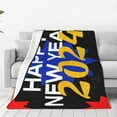 thumbnail image 4 of Salouo Happy New Year 2024 (6) Print Bed Blankets,Flannel Blanket Comfortable Air Conditioning Blanket Lightweight Blanket for Sofa Bed Travel & Couch -60"x50", 4 of 8