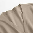 thumbnail image 6 of LEKODE Women Crew Neck Long Sleeve Full Button Down Plain Soft Lightweight Knit Cardigan Ribbed Cuff Everyday Spring Office Casual Layering Sweater Outer Topper A Beige L, 6 of 9