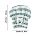 thumbnail image 2 of Coral Fleece Pink Striped Bowknot Hair Drying Cap - Bathing Turban, Head Towel - Absorbent Quick-Dry Thickened No-Blow Drying, Striped Pattern, Princess Style Bowknot Design - For, 2 of 2