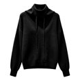 thumbnail image 6 of Yigetop Warm Sweaters for Women Fall Winter Cowl Neck Knit Sweater Long Sleeve Casual Soft Chunky Lightweight Loose Cozy Pullover Tops for Daily Wear Black L, 6 of 6