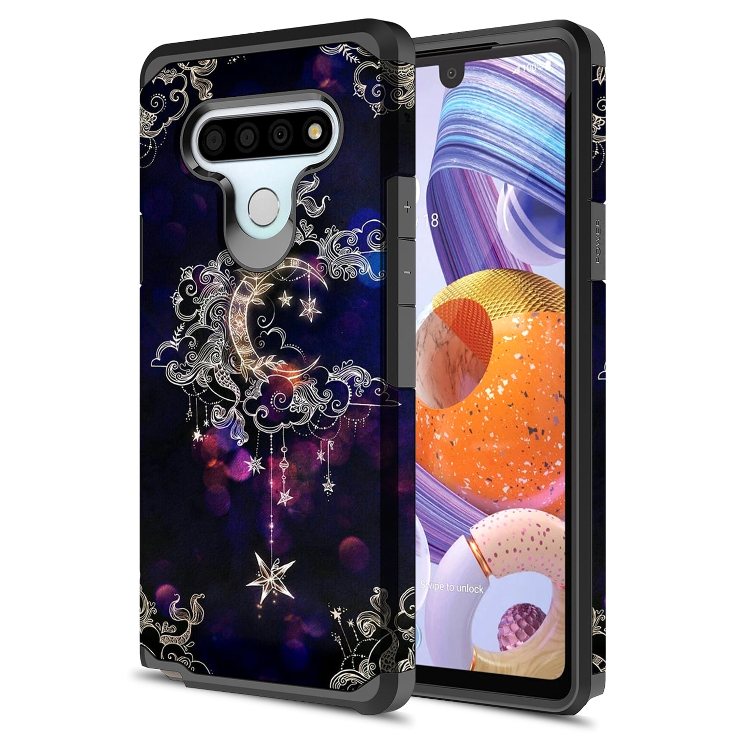 LG Stylo 6 Case, KAESAR Hybrid Dual Layer Slim Graphic Armor Shockproof