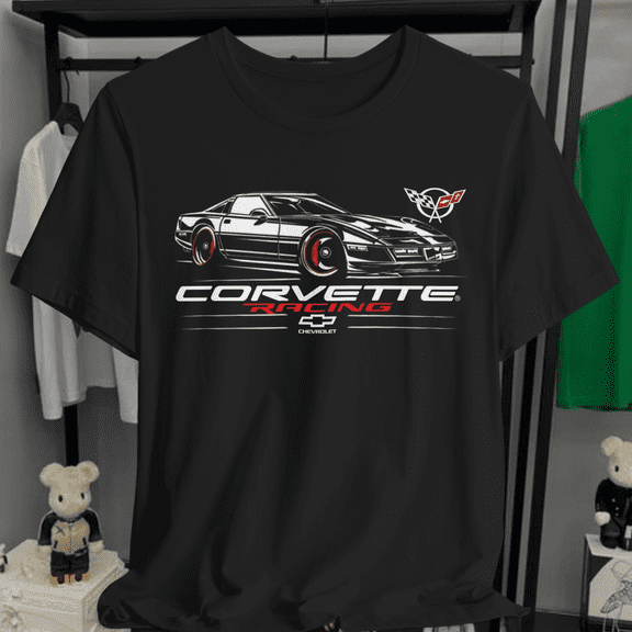 Corvette C5 Art Print T-Shirts,Muscle Car Unisex T-shirt