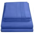 thumbnail image 2 of Olivia Branch 1800 Thread Count Microfiber Bed Sheet Set Twin XL - Royal Blue, 2 of 2