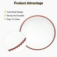 thumbnail image 3 of Uxcell 6pcs Clear Charger Plates Bulk, 13" Plastic Round Charger Plates with Bead Trim Dinner Dessert Plate for Wedding Party Event Table Setting Decoration, Red, 3 of 6
