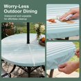 thumbnail image 5 of Round Outdoor Tablecloth with Umbrella Hole and Zipper, Aqua Striped Tablecloth with Elastic Waterproof, Teal Ombre Farmhouse Stripes Patio Table Covers for 45" - 54" Picnic Pool Tables, 5 of 9