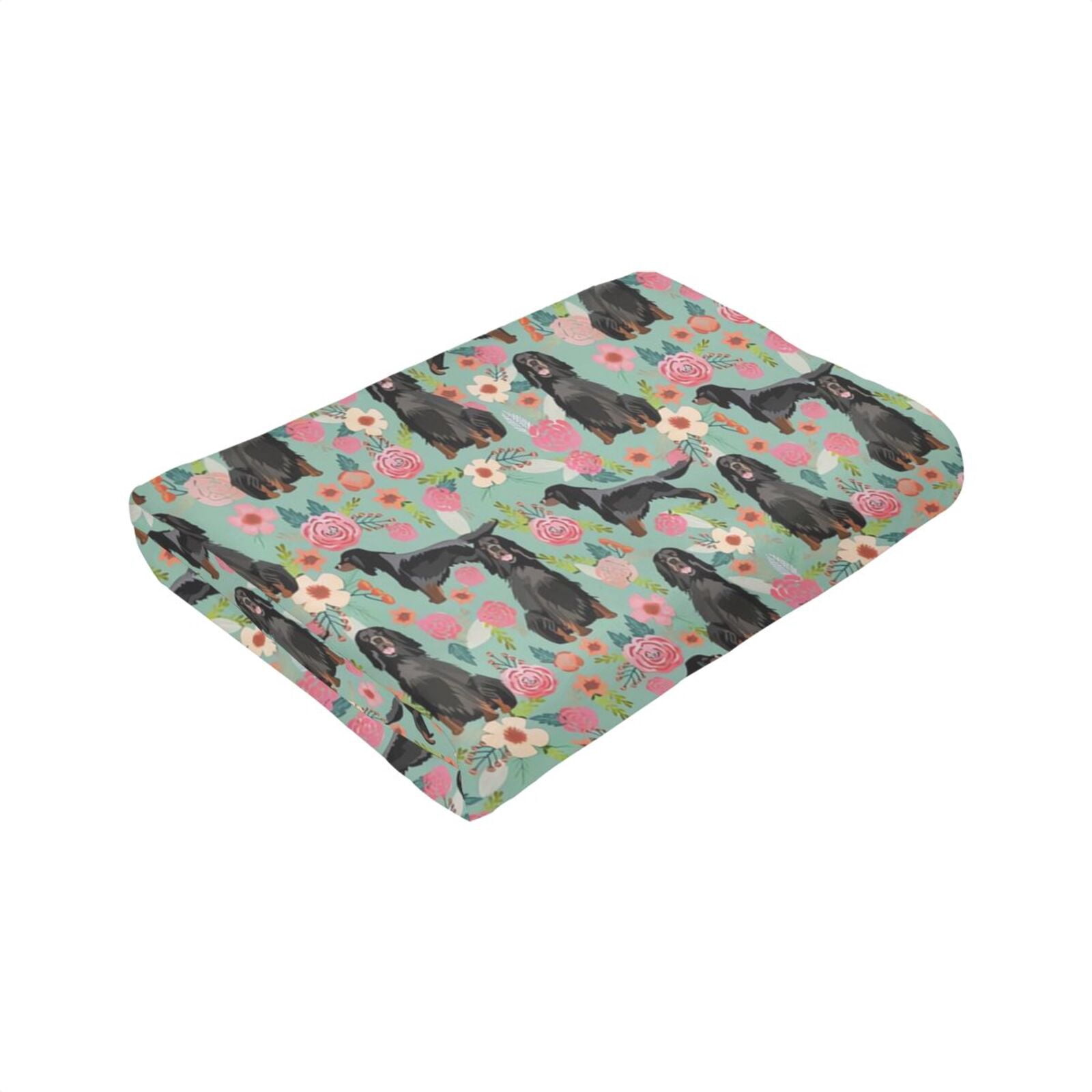 Wijzvio Gordon Setter Dogs Lovers Flower Floral Throw Blanket Soft Fuzzy Fleece Blanket For Couch Bed Living Room Decoration 50"X40"