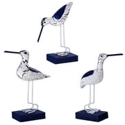 3pcs Seagull Statues Wooden Seabirds Figurine Nautical Sculpture Desktop Coastal Decoration Home Table Centerpiece