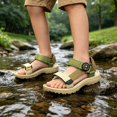 thumbnail image 2 of Ticikt Kids EVA Sport Sandals, Lightweight Adjustable Strap Outdoor Beach Shoes, Boys Color Block Style Summer Sandals, 2 of 9