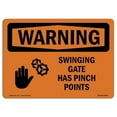 thumbnail image 1 of SignMission OS-WS-A-1824-L-12421 18 x 24 in. OSHA Warning Sign - Swinging Gate Has Pinch Points with Symbol, 1 of 1