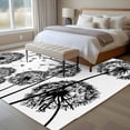 thumbnail image 4 of Rectangle Area Rugs 5 x 7 Ft, Dandelion Non-Slip Residential Carpet, Black White Modern Country Rustic Plants Indoor Crawling Mats Runner Rugs for Living Room/Dining Room/Bedroom, 4 of 8