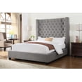thumbnail image 4 of Best Master Jamie Velvet Upholstered Tower High Profile Cal King Bed in Gray, 4 of 4