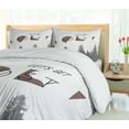 thumbnail image 5 of Ambesonne Adventure Duvet Cover Sets, Inspirational Vintage, 2-Queen, Umber Grey White, 5 of 7
