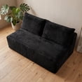 thumbnail image 5 of Leumius 57.5" Small Loveseat Sofa Couches for Small Spaces,Memory Foam Corduroy Cloud Couch,Compressed Boneless 2 Seater Couch for Living Room,Apartment,Black, 5 of 8