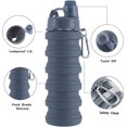 thumbnail image 5 of nipocaio Bouteilles d'Eau Pliables 2 pack Bouteille d'Eau de Voyage Portable Randonnée avec Bouchon Anti-Fuite 500ML Réutilisable (Style1, Noir+violet), 5 of 5