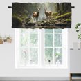 thumbnail image 2 of Forest Deer Kitchen Valance Curtains Farmhouse Animals Rustic Spring Wildlife Elk Window Valance for Living Room Bedroom, Kitchen Valance Rod Pocket Window Decor Curtain 54 by 18 in, 2 Panel, 2 of 6