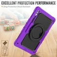 thumbnail image 4 of for Samsung Galaxy Tab S10 Ultra/S9 Ultra/S8 Ultra Case 14.6 inch, 360 Rotating Shockproof Cover with Stand, Handle, Shoulder Strap (SM-X920/X910/X900), Purple, 4 of 7