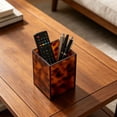 thumbnail image 5 of Apeya Tortoise Shell Bathroom Organizer Tortoiseshell Makeup Brush Holder Decorative Bathroom Accessories Countertop Storage Box for Vanity Bedside Entryway, 5 of 7