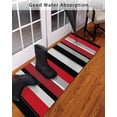 thumbnail image 3 of Red and Front Door Mat Black Striped Abstract Geometric Vertical Stripes Welcome Doormat Indoor Outdoor Entrance Floor Mat Non-Slip Washable Runner Rug for Front Porch Decor 18x47 Inch, 3 of 6
