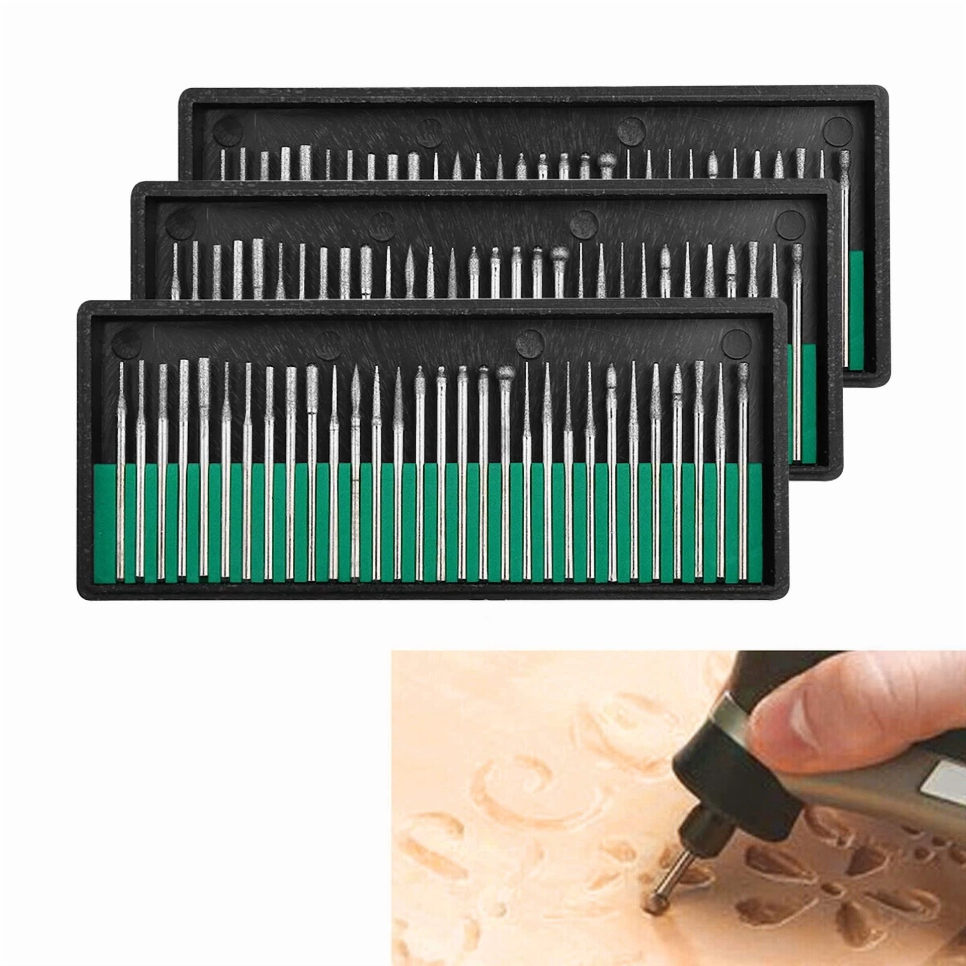 CIRCLE- 90Pcs 1/8" Diamond Burr Bits Drill Set Rotary Multi Tool Accessories For Dremel