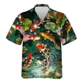 thumbnail image 4 of Camisa hawaiana con estampado 3D de peces koi para hombre, blusas con estampado de animales de buena suerte, camisas hawaianas de verano para la calle, blusas con solapa y mangas cortas, 4 of 4