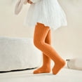 thumbnail image 5 of HAOTAGS Girls Leggings (0-9 Years) Fall/Winter 100% Cotton Knitted Striped Dance Base Pants Orange Size 7, 5 of 6