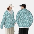 thumbnail image 4 of Fotbe Teal turquoise shell Chaqueta con Protección Solar UPF 50+ para Hombre y Mujer, Camisa con Capucha y Bolsillos-Small, 4 of 7