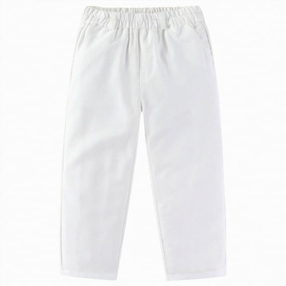 NOLDARES Boys Sweatpants Boys Joggers Athletic Pants with Elastic Waistband for Toddlers and Kids(White,13-14 Years)