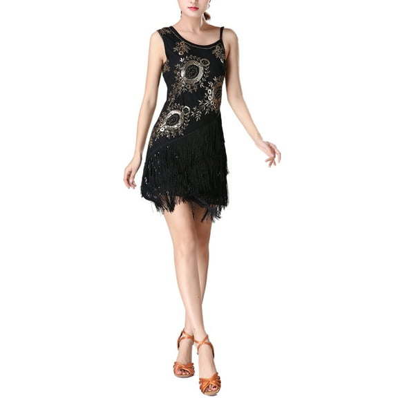 Jersey Great Gatsby Party Performance Practice Clothes Dresses Uniforms Black