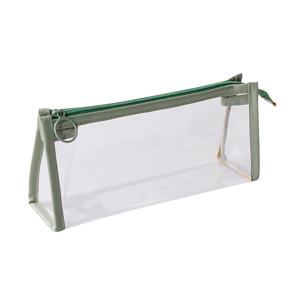 Back-to-School Essentials Transparent Waterproof Cosmetic Bags Zipper Pencil Bag Pencil Case Portable Travel Toiletry Pouch