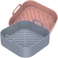 thumbnail image 2 of 2Pcs Air Fryer Silicone Pot with Handle Reusable Air Fryer Liner Heat Resistant Air Fryer Silicone Baking Pan, 2 of 11