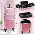thumbnail image 7 of Professional 4 in 1 Rolling Makeup Case Large Cosmetic Trolley Salon Barber Box Traveling Cart Trunk, 7 of 7
